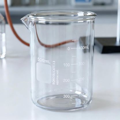 Heavy Duty 1000ML Glass Beaker White Double Scale Graduation, Borosilicate 3.3 Glass Lab Beaker, Low Form Griffin Glass Measuring Beaker, 1 Each (1000ML)