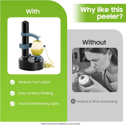 Electric Potato Peeler Machine with 2 Spare Blades, Automatic Potato Peeler Stainless Steel Swivel Vegetable Fruits Fruit Potato Peeler, Apple Paring Machine Kitchen Peeling Tool