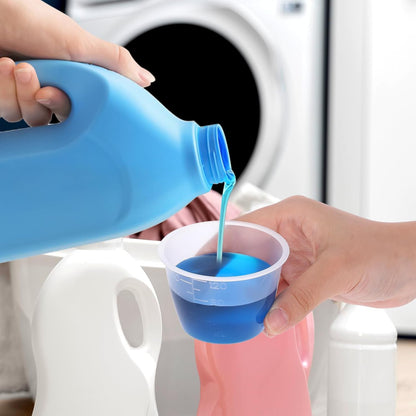 2 PCS Laundry Measuring Cup 120ml Laundry Detergent Washable Cup for Liquid Detergent Reusable Plastic Liquid Measuring Cups for Home