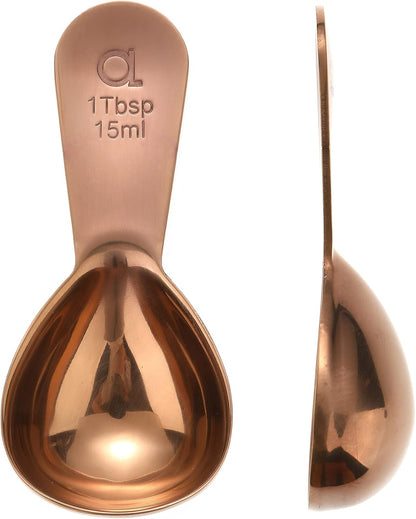Apace Living Coffee Scoop (Set of 2) - 1 Tablespoon (Tbsp) - The Best Stainless Steel Measuring Spoons for Coffee, Tea, and More (Gold)