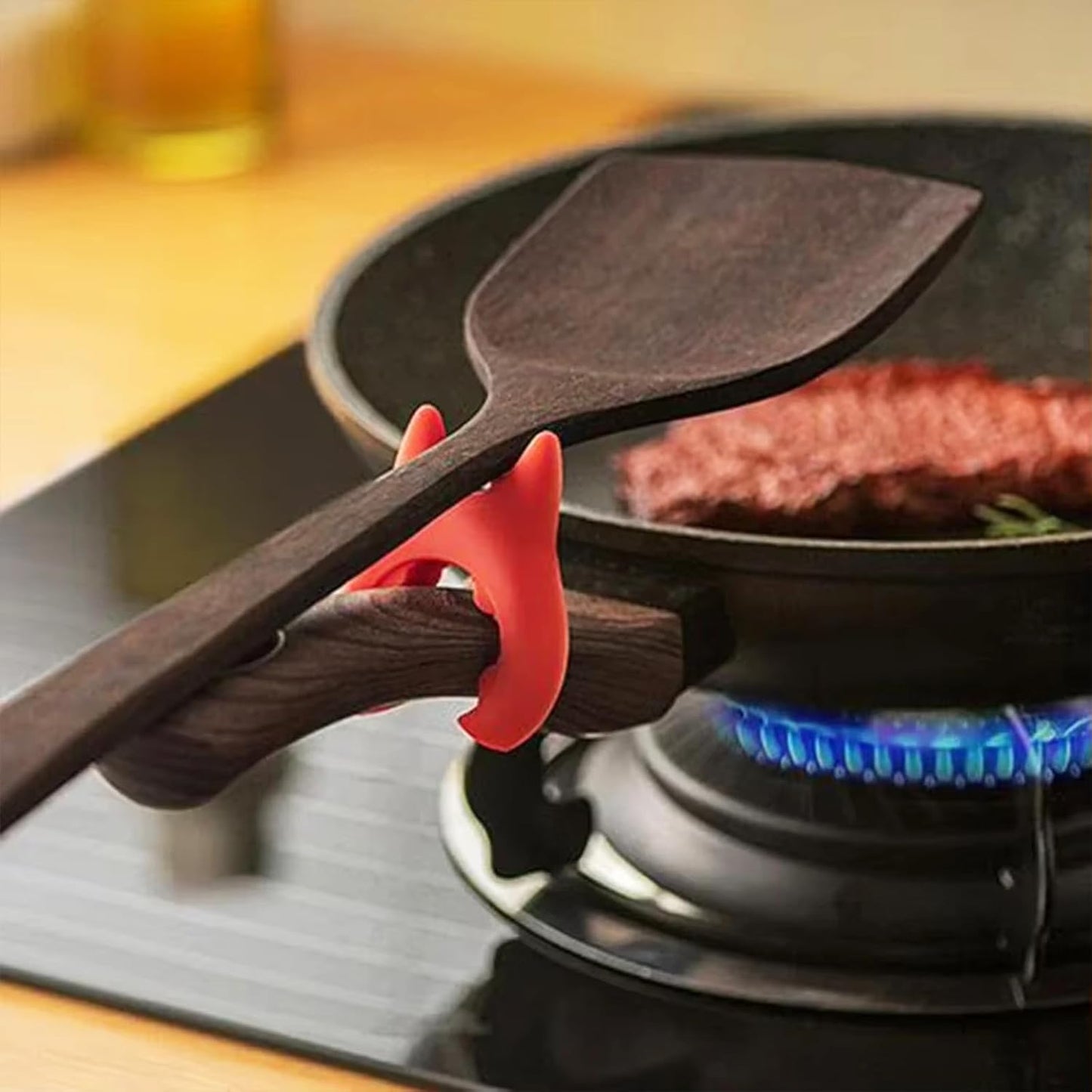 20 Pcs Spoon Pot Pan Holder Spatula Bracket Clips Silicone Pot Holders Heat Resistance Non-Slip Heat Resistance Spoon Holder for Kitchen Cooking