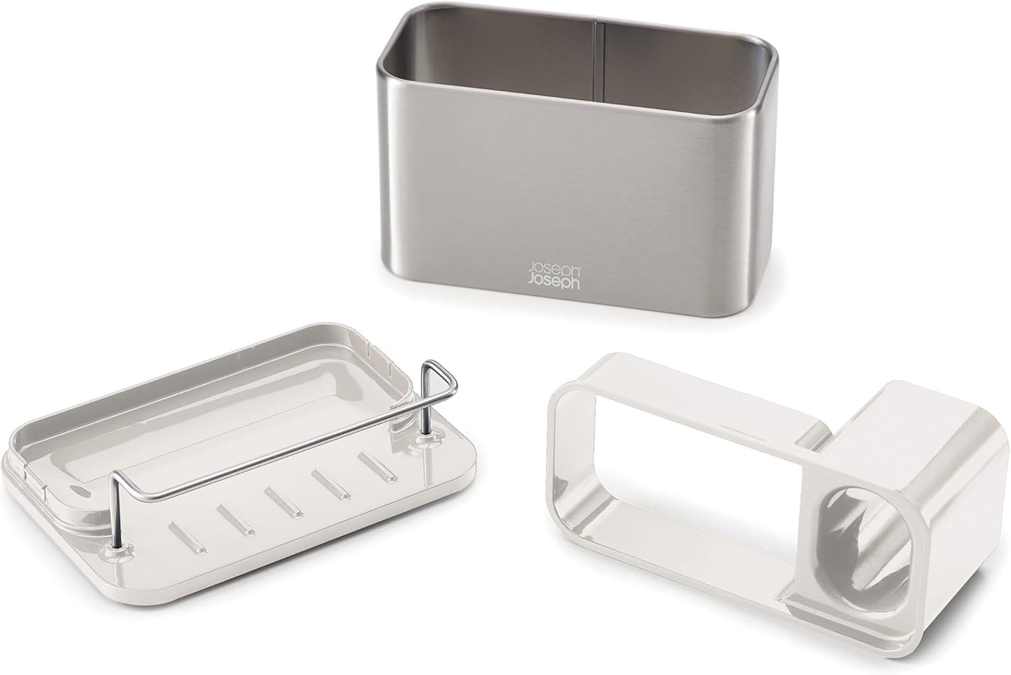 Joseph Joseph Surface Stainless Steel Caddy Sink Area Organizer and Sponge Holder, Gray