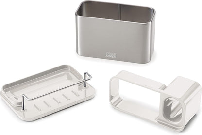 Joseph Joseph Surface Stainless Steel Caddy Sink Area Organizer and Sponge Holder, Gray