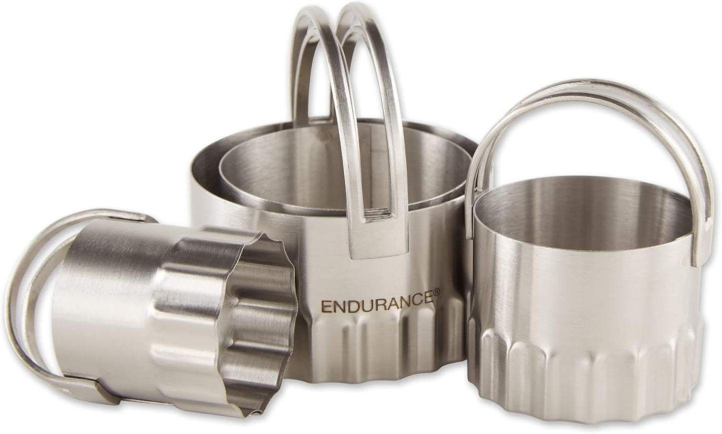 RSVP International Endurance Round Biscuit Cutters - Stainless Steel, Set of 4 | Nest for Easy Storage | For Cutting Thick or Thin Dough | Professional | High Handle Arch