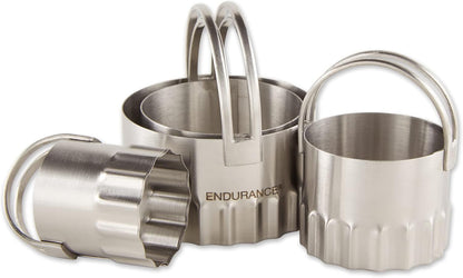 RSVP International Endurance Round Biscuit Cutters - Stainless Steel, Set of 4 | Nest for Easy Storage | For Cutting Thick or Thin Dough | Professional | High Handle Arch