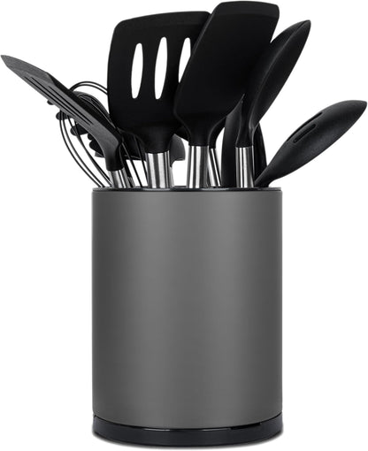 Kitchen Utensil Holder for Countertop 360° Rotating Utensil Caddy Extra Large Utensil Crock Cooking Utensil Holder for Kitchen Counter