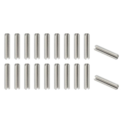 PATIKIL Slotted Spring Pin, 50 Pcs 1/8" x 3/4" (3.2mm x 20mm) 304 Stainless Steel Split Roll Pins Spring Dowel for Home Improvement Automotive Machine Repair, Silver - Colors A