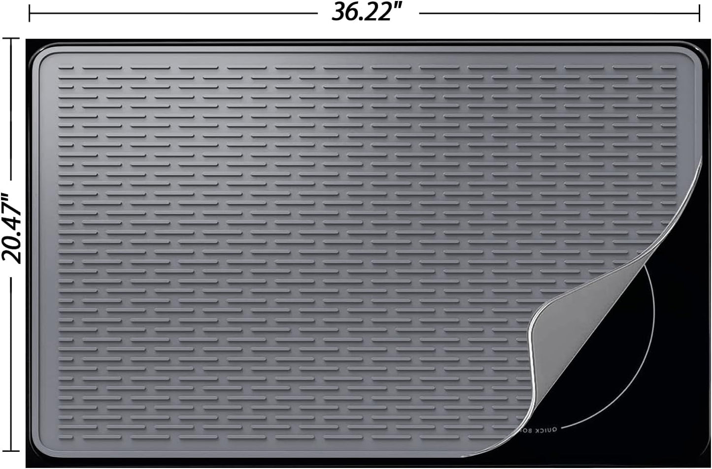 Stove Top Cover for Electric Stove- Range Covers for Electric Stove,Silicone XXL Dish Drying Mat, Glass Cooktop Covers, Flat RV Range top Mats (Black, 28"x20")