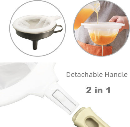 8.4in 80 Mesh Big Nylon Mesh Filter Ultra-Fine Sieve Sediments Strainer PP Frame for Straining Juice,Honey,Tea