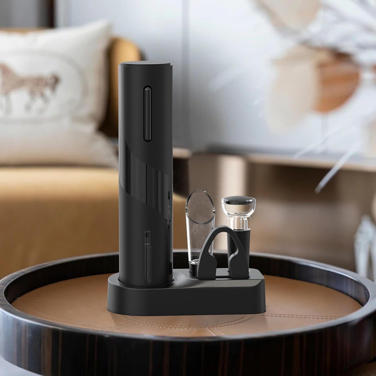 PEIPU Electric Wine Bottle Opener, Easy to Use, Perfect for Home, Restaurants & Travel, Wine Lovers & Host (Black)
