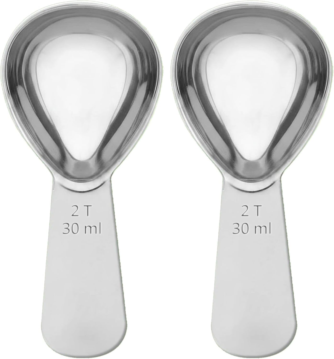 2PCS Coffee Scoop: 1 Tbsp (1/16 Cup / 0.5 Oz / 15Ml) Measuring Spoons Stainless Steel Rose Gold Set for Ground Coffee Protein Powder & Spices Short Handle Fits into Canisters