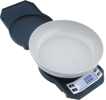 AWS Kitchen Pro 0.1g/0.001oz Precision Food Scale 5kg/11lb Digital Bowl Scale with Tempered Glass, | 2.72L Dishwasher-Safe Bowl, Tare, Timer, Clock & Room Temperature Display | Ultra Cooking Scale