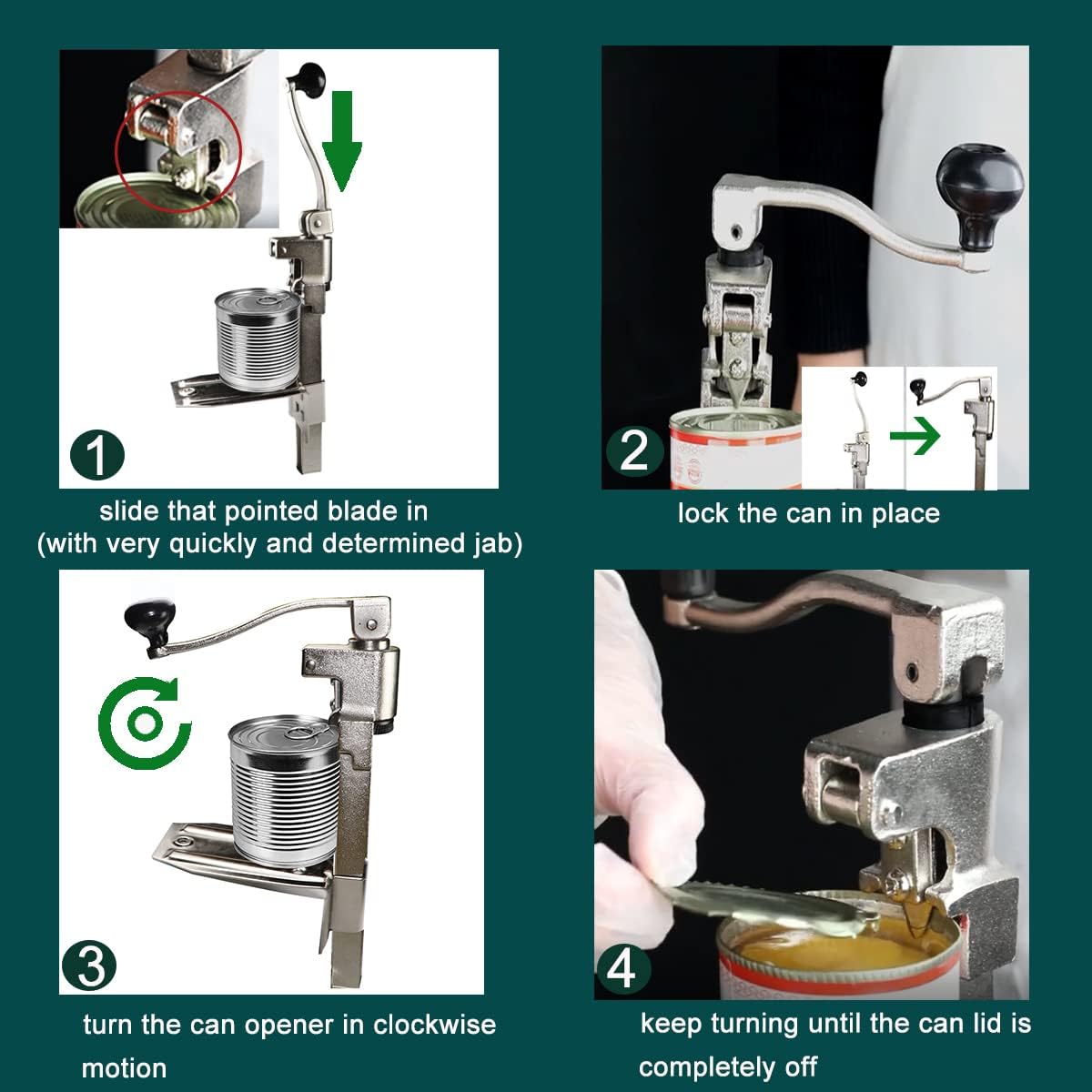Commercial Can Opener Heavy Duty,Manual Table Industrial Can Opener for Big Cans