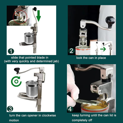 Commercial Can Opener Heavy Duty,Manual Table Industrial Can Opener for Big Cans