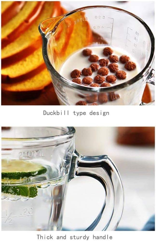 Glass Measuring Jugs | Kitchen Baking Cups | Measuring Cups | Large Measuring | Kitchen Utensil,B
