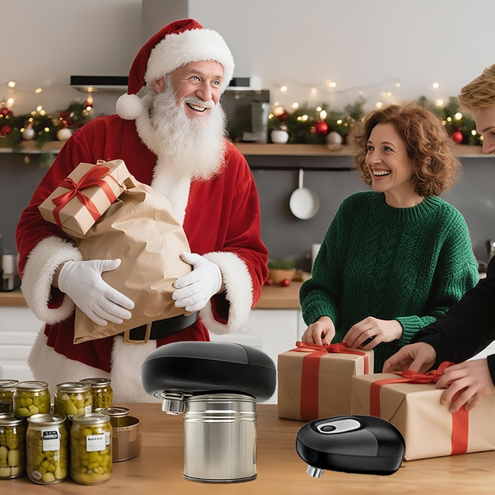 Electric Can Opener Set, Open Your Cans with A Simple Press of Button-Automatic, Hands Free, Smooth Edges, Food Safety,Battery Operated, can opener for Kitchen and Seniors, gift 5in1 Bottle Opener