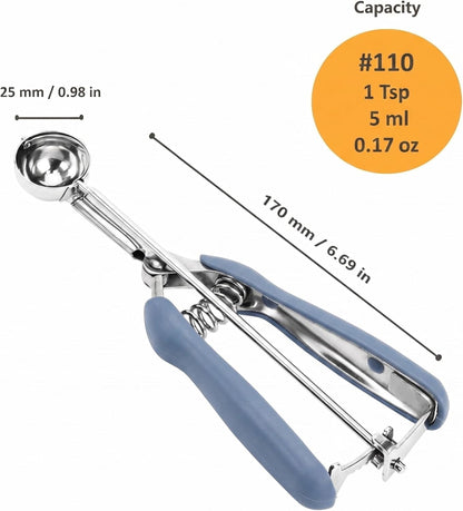 Cookie Scoop, Ice Cream Scoop, 1Tbsp/15 ml/0.5oz Cookie Scoops for Baking, 18/8 Stainless Steel Cookie Scooper for Baking, Ice Cream Scooper with Trigger Release, Cookie Dough Scoop with Non-slip Grip