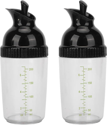 2 pcs 200ml Salad Dressing Shaker Container, Prevent Leakage Salad Dressing Jar with Lid, Homemade Oil and Vinegar Salad Dressing Bottle Dispenser for Kitchen, Wholesale Business