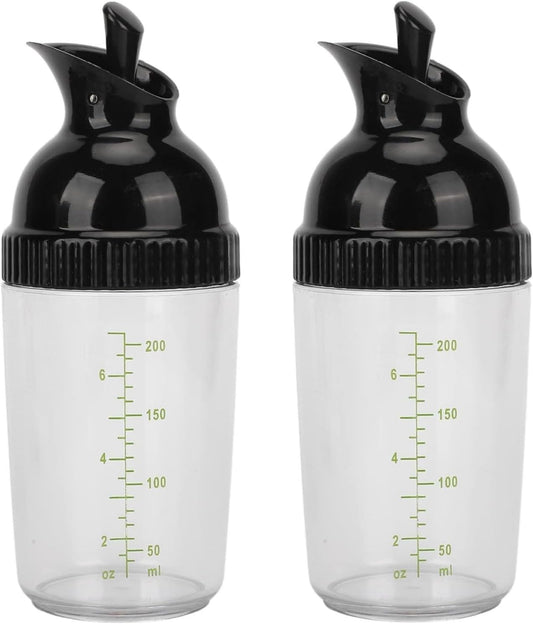 2 pcs 200ml Salad Dressing Shaker Container, Prevent Leakage Salad Dressing Jar with Lid, Homemade Oil and Vinegar Salad Dressing Bottle Dispenser for Kitchen, Wholesale Business