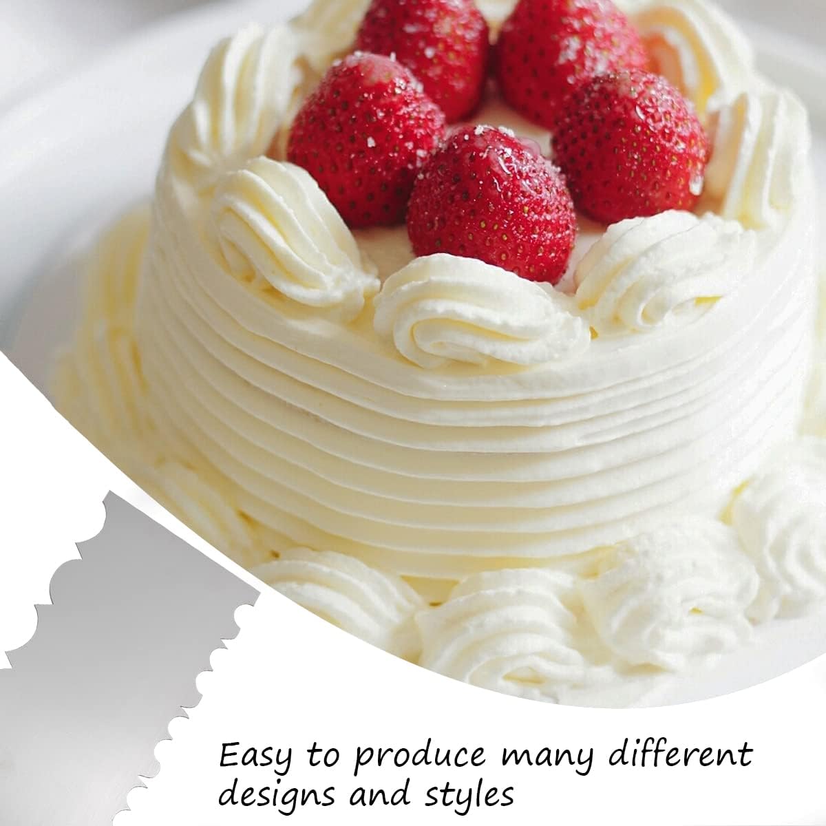 8.6 Inch Stainless Steel Cake Scraper Metal Scraper for Cake Smoother Leveler Scraper Cake Decorating Comb Cake Cutter for Mousse Butter Cream