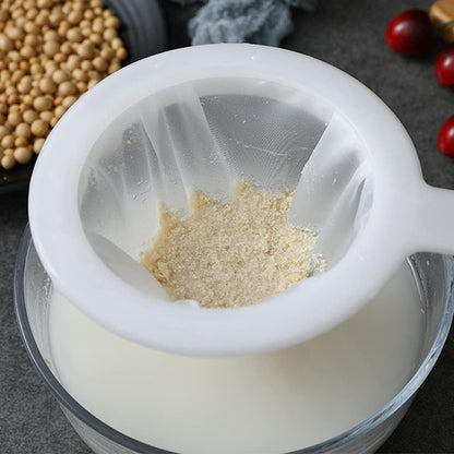 6 Pack - 200 Mesh Fine Mesh Strainer & Nut Milk Bags, Reusable Food Strainer - Food Grade BPA-Free - Ultra Strong Fine Nylon Mesh - Nutmilk, Juices, Cold Brew, Tea Coffee, Juice Soy