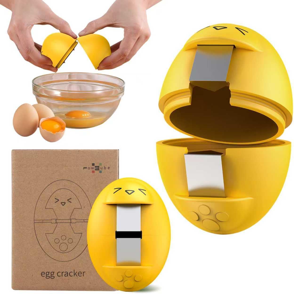 Egg Cracker, Silicone Egg Shell Opener, Cute Egg Shaped Design, Opens Eggs with Ease, A Little Happiness Boost for Your Kitchen. (Color: Red, 1-Pack)