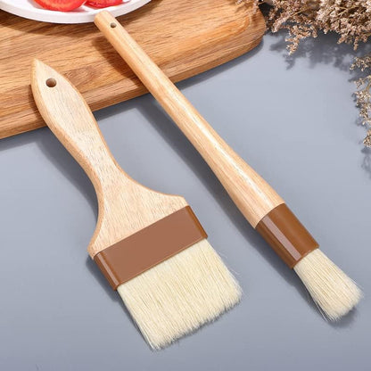 4 pcs Pastry Brush, Natural Bristle Basting Brush for Cooking and Baking, Premium BBQ Brushes for Butter, Oil, Egg, Sauce, Turkey, Marinade and Kitchen Food by SFIUYLB