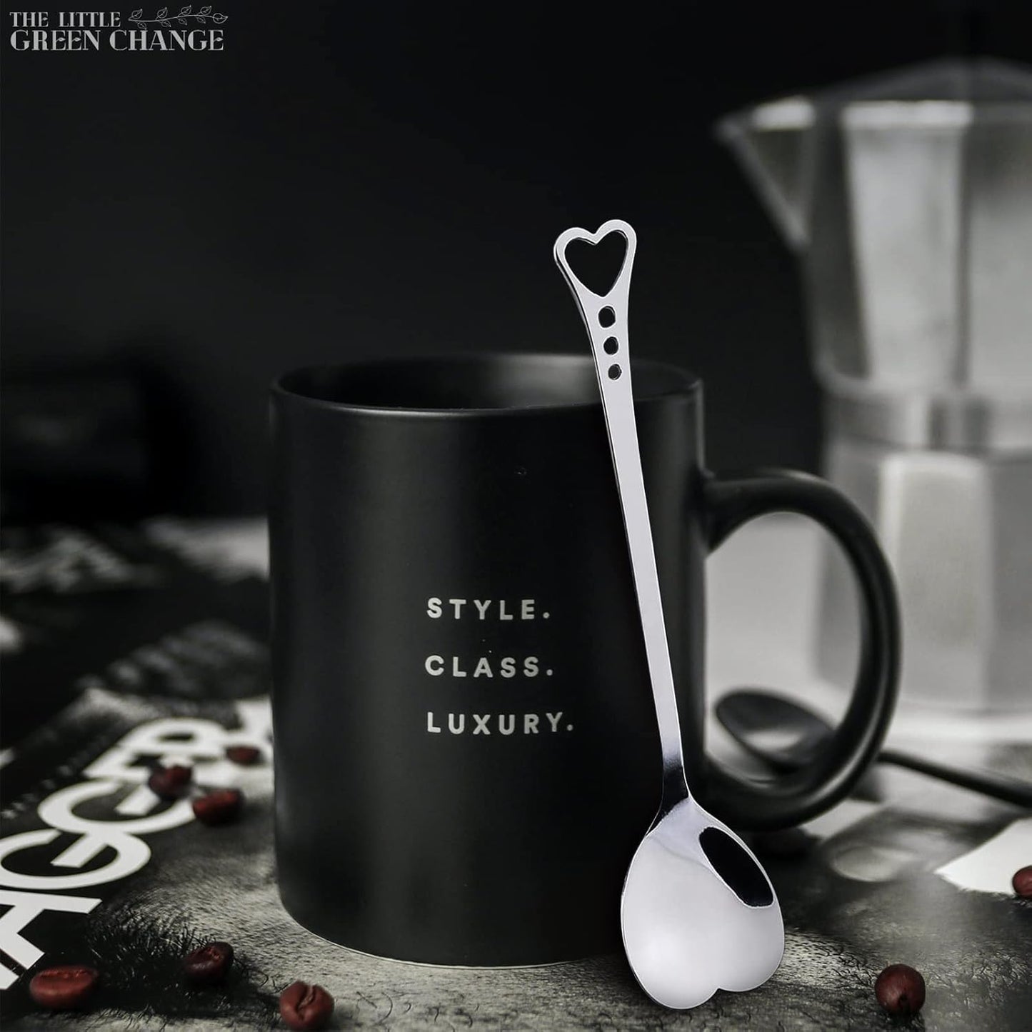 6 PCs Ceramic Handle Coffee Spoons Set – 6.1" Small Dessert Spoons with Floral Design – Stainless Steel Tea & Dessert Sugar Spoon for Coffee Bar, Espresso, Hot Drinks | Kitchen Gift Set for Women