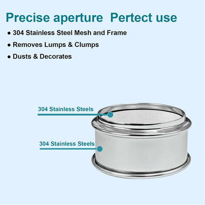 Full 304 Stainless Steel Mesh Sieve Screen, LVDALAB 100 Mesh (0.15mm) Aperture, 2.4inch(6CM) Dia Standard Sample Analysis Test Sieves Sifters Strainer for Industrial Laboratory Homes