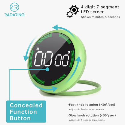 Amber Quick Que Kitchen Timers, Visual timers Large LED Display Magnetic Countdown Countup Timer for Classroom Cooking Fitness Baking Studying Teaching, Easy for Kids and Seniors (Amber)