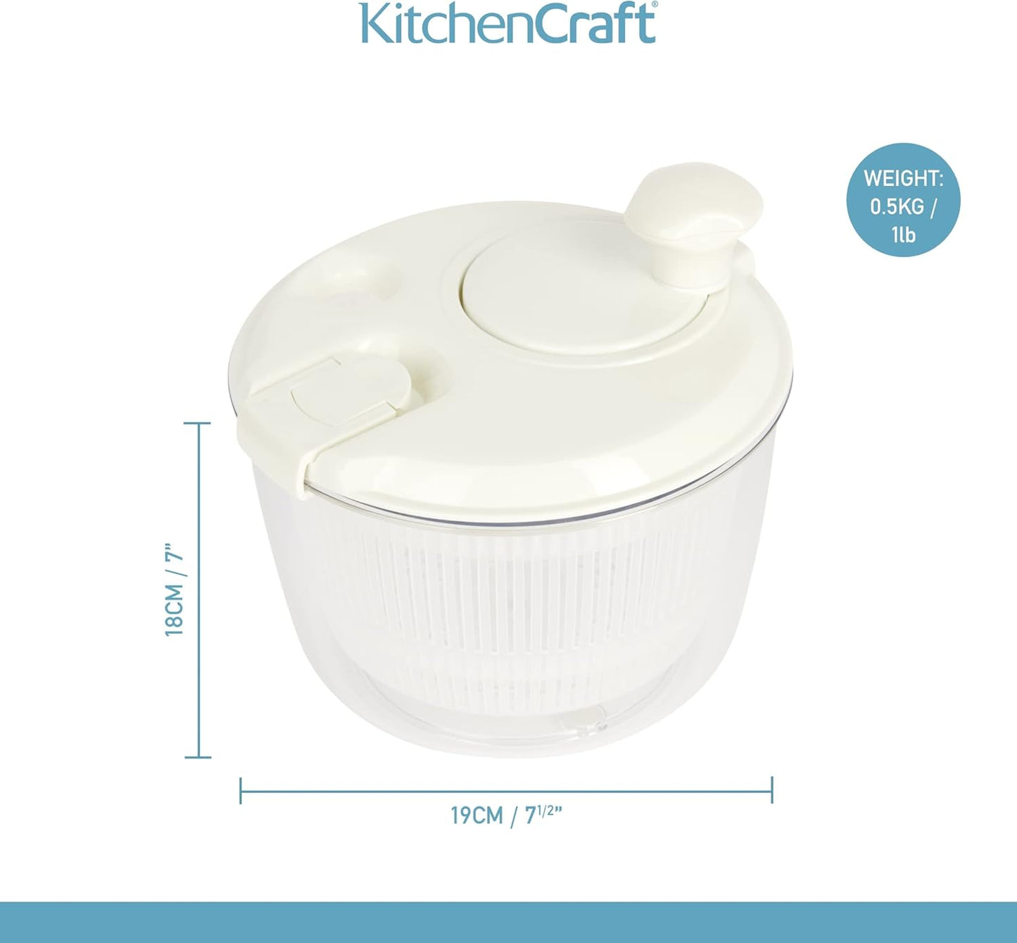 Mulandd Mini Salad Spinner / Dresser, 19 cm (7.5")