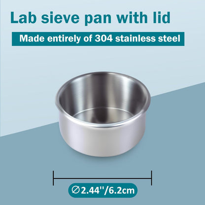 Full 304 Stainless Steel Mesh Sieve Screen, LVDALAB 100 Mesh (0.15mm) Aperture, 2.4inch(6CM) Dia Standard Sample Analysis Test Sieves Sifters Strainer for Industrial Laboratory Homes