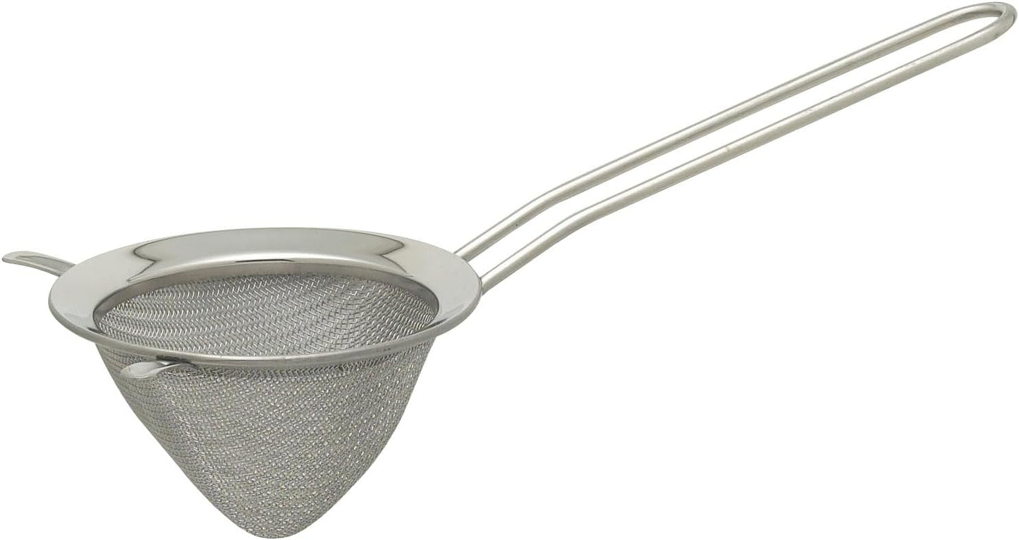 HIC Kitchen Fine Mesh Tea Strainer With Helper Handle, 18/8 Stainless Steel, 2.75-Inch, For Sifting, Straining, And Brewing Tea, Coffee, Or Cocktails