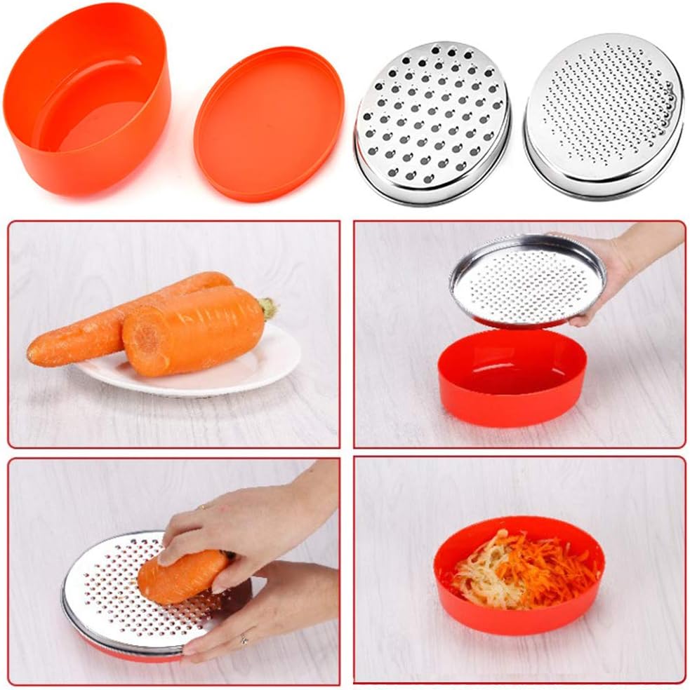 Stainless Steel Cheese Grater with Airtight Food Storage Container & Lid - Multi-Purpose Kitchen Tool for Grating Cheese, Vegetables, Ginger, and Citrus Fruits - Ideal for Home & Picnic Use