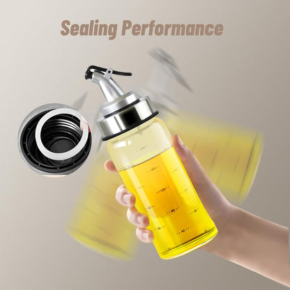 Olive Oil Dispenser Bottle, Syrup & Vinegar Glass Pour Bottles for Kitchen, Cooking Soy Sauce Dispenser, Cruet Salad Dressing Shaker Bottle Container, 7 oz (200ml)