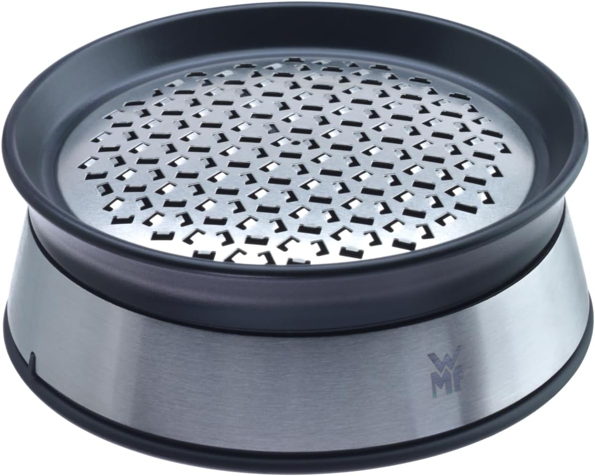 WMF 644646030 Kitchen Classics Ginger Grater with Storage Container Cromargan Stainless Steel Plastic, Black