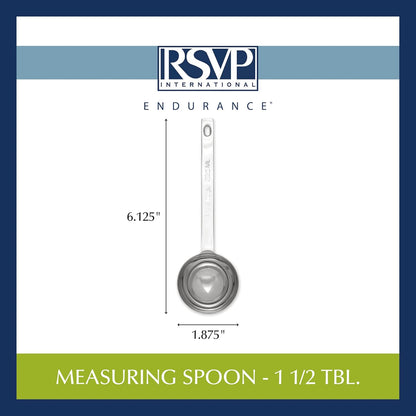 RSVP International Endurance Kitchen Collection Open Stock Measuring Spoon, Stainless Steel, Dishwasher Safe, 0.5-Teaspoon