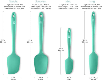 DI ORO Silicone Spatula Set - Rubber Kitchen Spatulas for Baking, Cooking, & Mixing - 600°F Heat-Resistant & BPA Free Silicone Scraper Spatulas for Nonstick Cookware - Dishwasher Safe (4pc, Black)