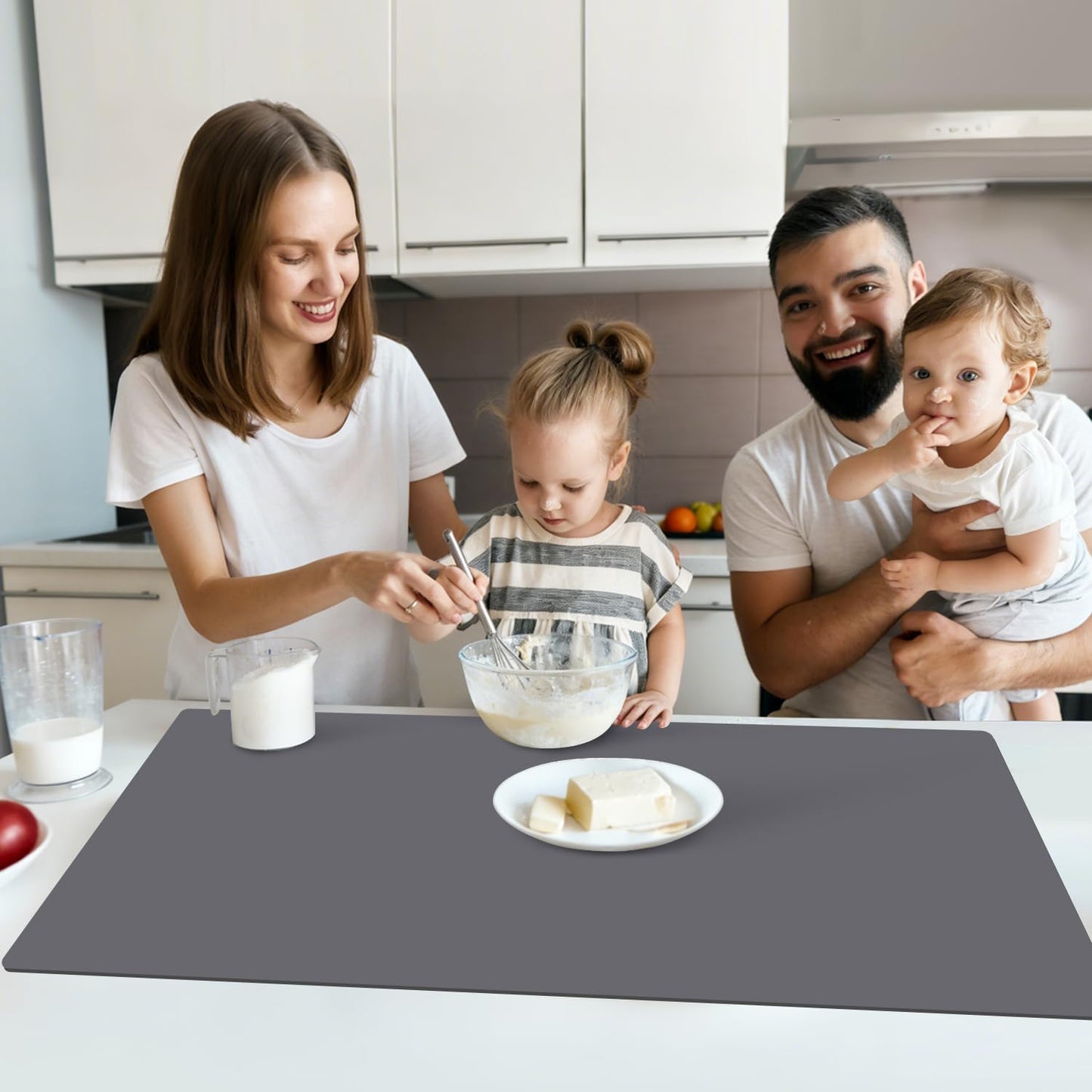 Standard Silicone Mat,Black Baking Mat-Food Grade Kids Dinner Table Placemat Non Slip Counter Mat with Raised Edges Heat Resistant Mat for Air Fryer Nonstick Pastry Dough Mat(1 Pack 23.6'' x 15.7'')