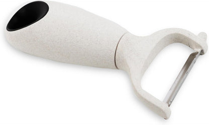 Fruit and Vegetable Peelers with Stainless Steel or Ceramic Blades, Wheat Straw Handles (Ceramic)