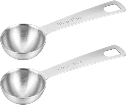 2 PCS Measuring Spoons Tablespoon Measuring Spoon 1/6 Tbsp (1/2 tsp | 2.5 ml | 2.5 cc | 1/12 oz) Mini Spoons Stainless Steel Measuring Spoons for Kitchen Cooking Spoon(Silver)