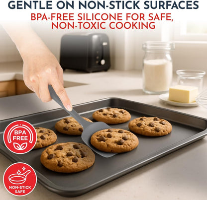 4-Piece Silicone Baking Spatula Set - Rubber Spatulas Silicone Heat Resistant, BPA-Free - Spatula Set for Nonstick Cookware - Baking Essentials