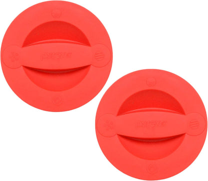 Pyrex 516-RRD-PC 2-Cup Red Measuring Cup Lid (2-Pack) - Made in the USA