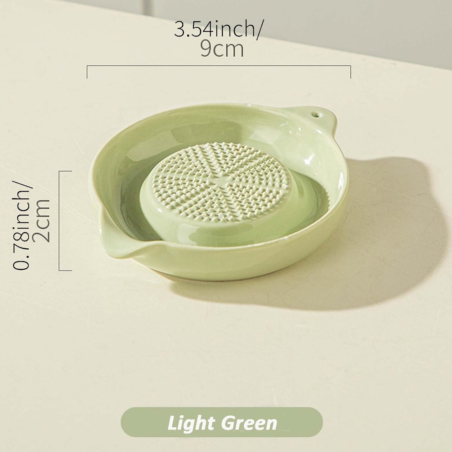 2 Pcs DelloidMaz White Ceramic Grater Plate for Ginger, Garlic, Onion, Cheese, Lemon, Chocolate, Vegetables and Fruits for Kitchen (2 Pcs, White)