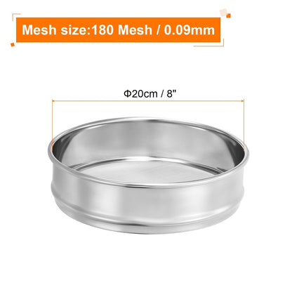 PATIKIL 10 Mesh Lab Sieve, 8" Diameter Test Sieve 304 Stainless Steel Wire Cloth (2mm) for Industrial Laboratory