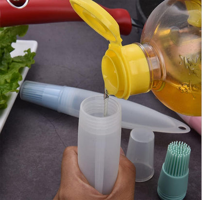 AKOAK 3 Pcs Barbecue Bottle Brush Pastries Applicator Tip Tail Home Pressing Silicone Bottle Kitchen Baking Tool for Cooking and Roasting with Silicone Bottle and Silicone Bottle Brush