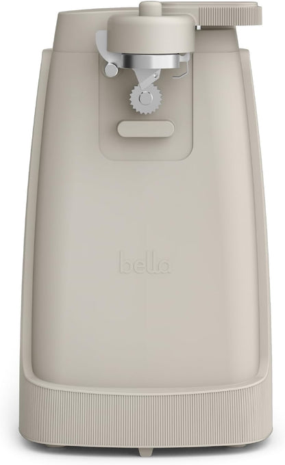 bella Electric Can Opener and Knife Sharpener, Removable Cutting Lever, Cord Storage, Stainless Steel Blade, Sage
