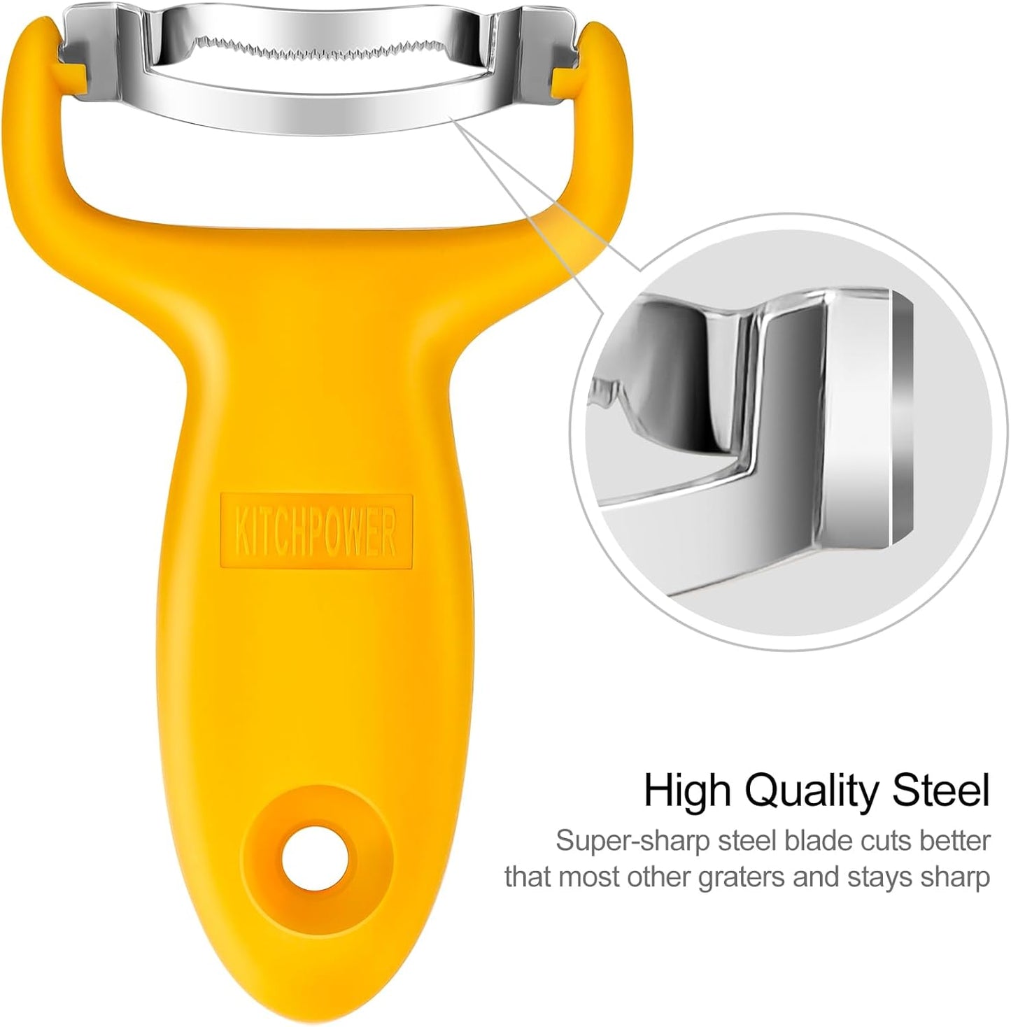 KITCHPOWER Corn Peeler, Corn Stripper, Corn Cob Peeling Tool, Stainless Steel Blades 3-Pack Yellow/Black/Green