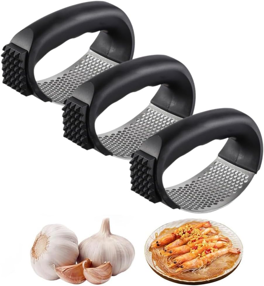 Stainless Steel Garlic Press, New Garlic Press Rocker, Home Kitchen Utensils Portable Manual Garlic Crusher for Smash Garlic Kitchen Gadgets Tools (1 Pack)