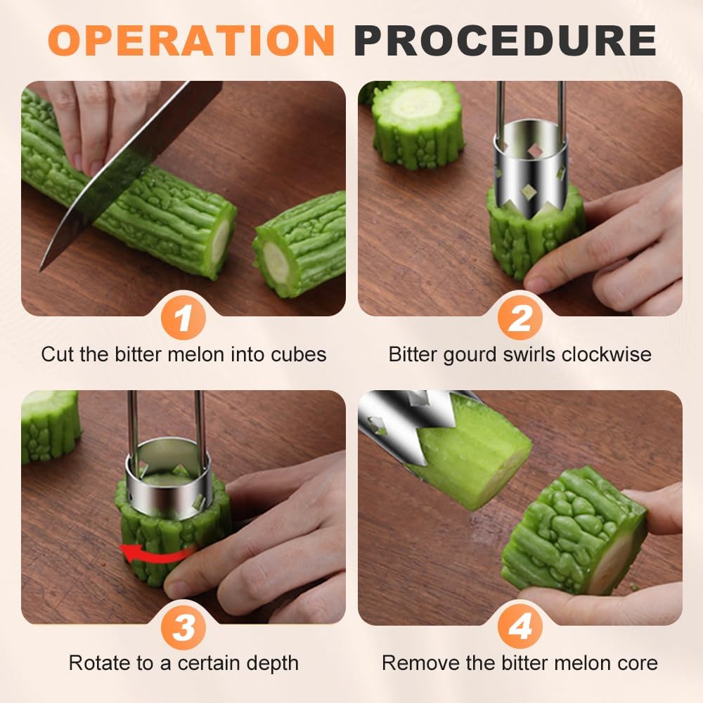 Red Bell Pepper Corer, Apple and Pineapple Corer, Kitchen Gadgets 2025 New Stainless Steel Corers Remover Tool for Fruit and Vegetable (SilverT)